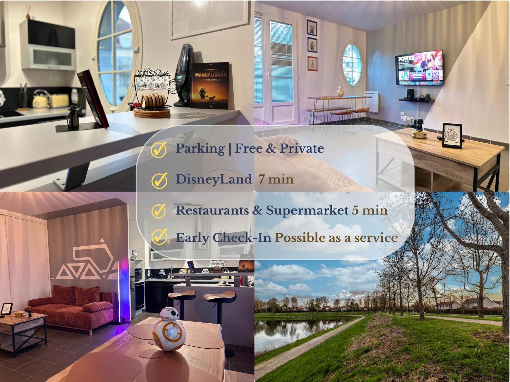 מאני-לה-הונגרה Once Upon A Time - 7Min From Disneyland - Free Private Parking - Self Checkin - Balcony - Barbecue מראה חיצוני תמונה